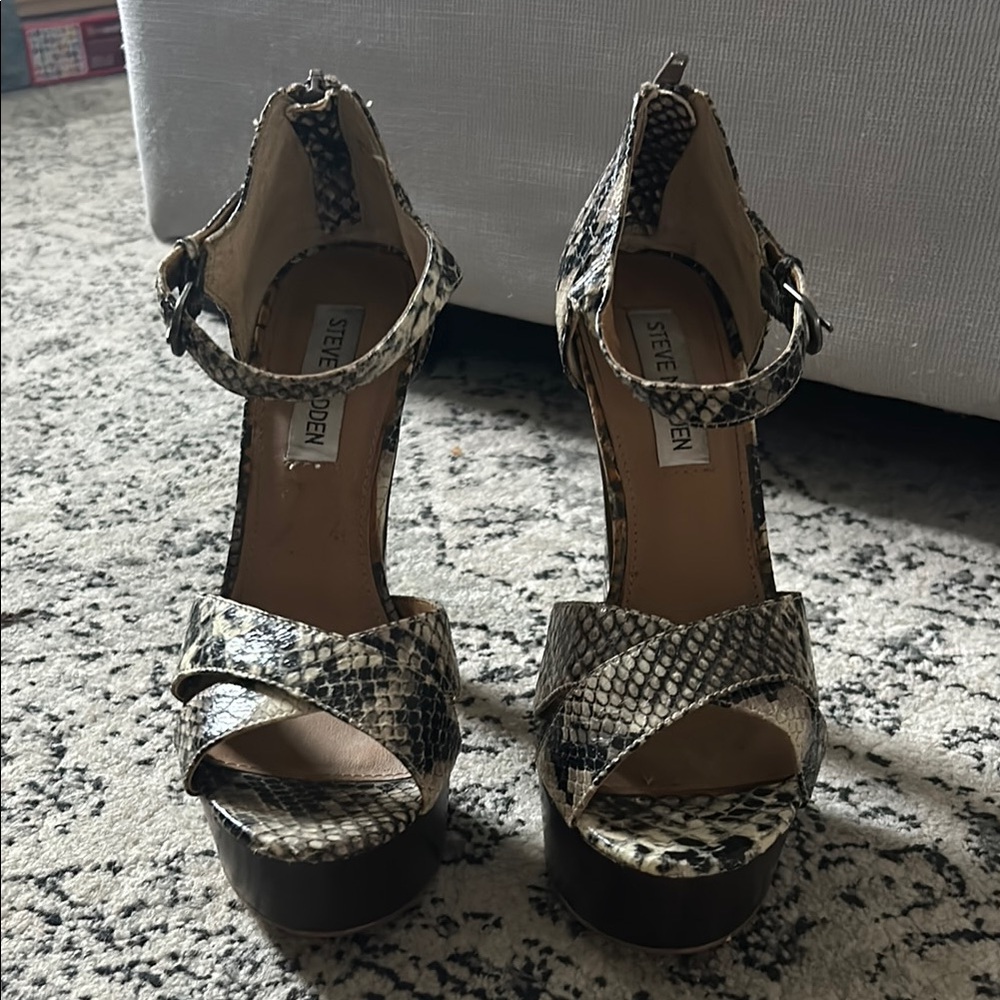 Steve Madden Snake Print Platform Heels